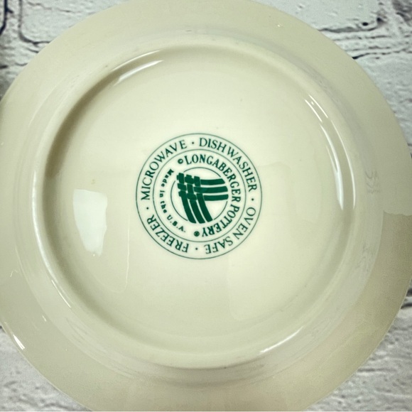 Longaberger Pottery Heritage Green Bread & Butter Plates Set of 2 - Picture 6 of 6